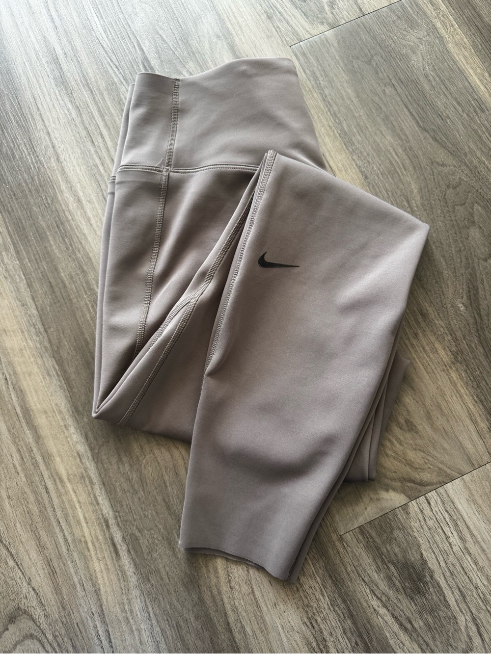 Nike Women Taupe Leggings with Swoosh